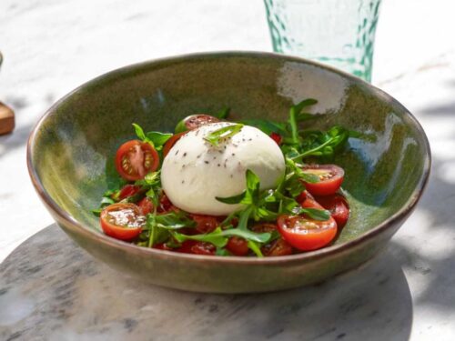 Fresh salad with burrata
